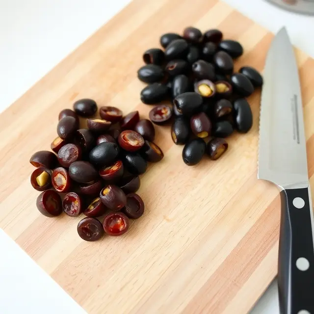 Olives on a Cutting Board